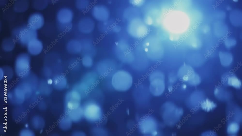 Shining blue bokeh with falling snowflakes, Merry Christmas and Happy New Year Shining blue bokeh with falling snowflakes, Merry Christmas and Happy New Year