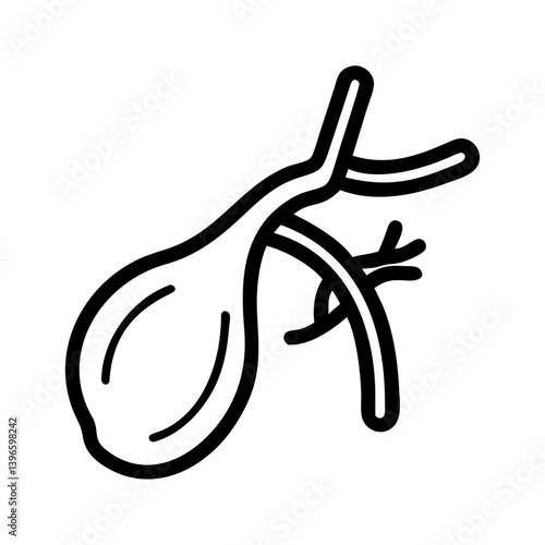 Gallbladder with Attached Duct Icon Design