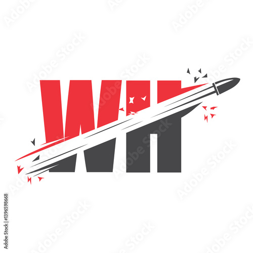 Bullet logo icon illustration vector template with letter crossing shot.