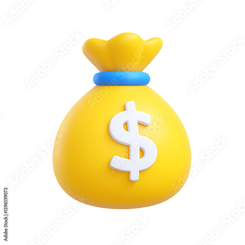 3d money bag with dollar sign