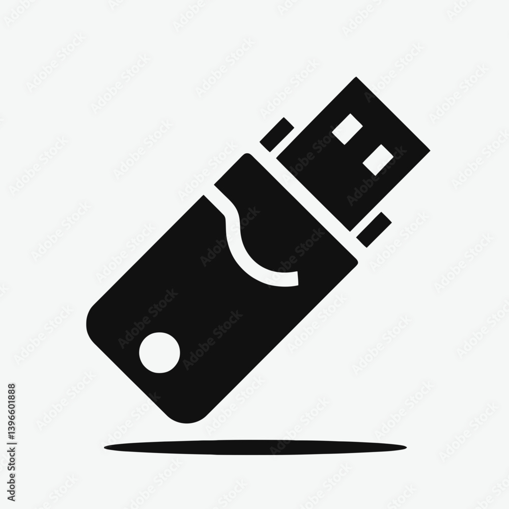 very simple flat and single minimalist Flash Drive Silhouettes in black on a white background very simple flat and single minimalist Flash Drive Silhouettes in black on a white background