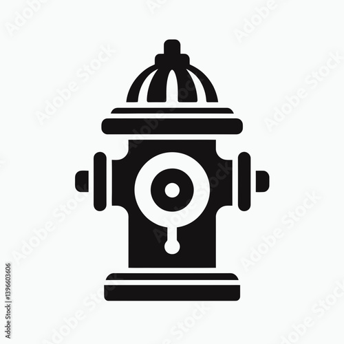  very simple flat and single minimalist Fire Hydrant Cap Silhouettes in black on a white background
