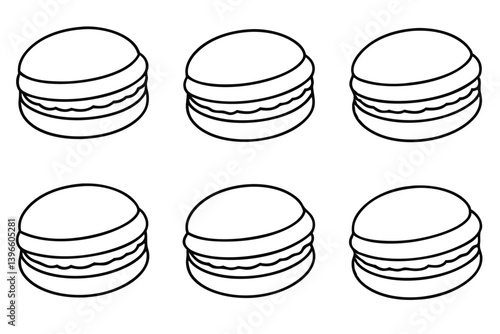  macaroon line art minimalistic design for dessert lovers
