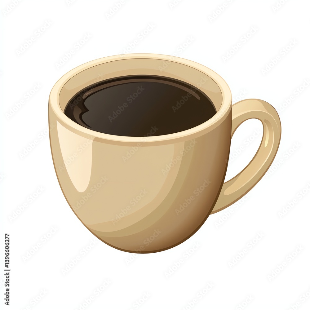 custom made wallpaper toronto digitalCup of Dark Coffee on White Background - Morning Beverage Art
