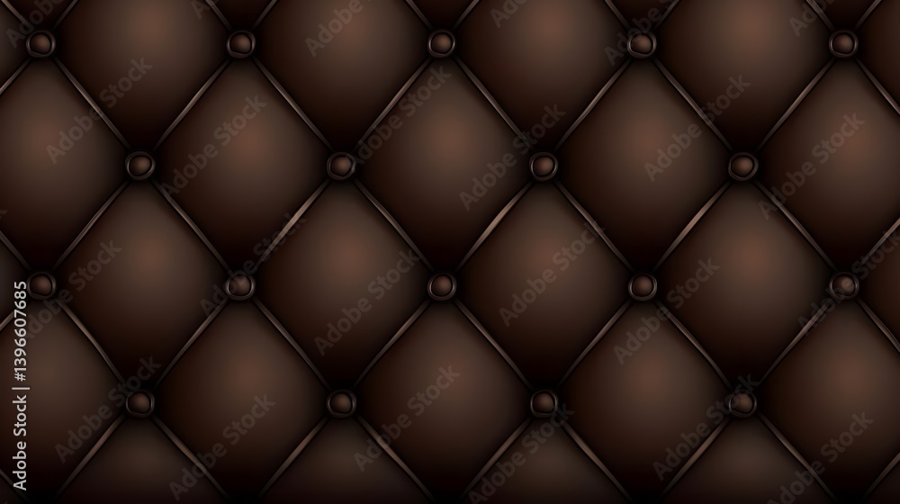 Close-Up of Brown Leather Background with Quilted Texture Design Close-Up of Brown Leather Background with Quilted Texture Design