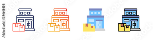 Shop Multi Style Icon Set Vector 