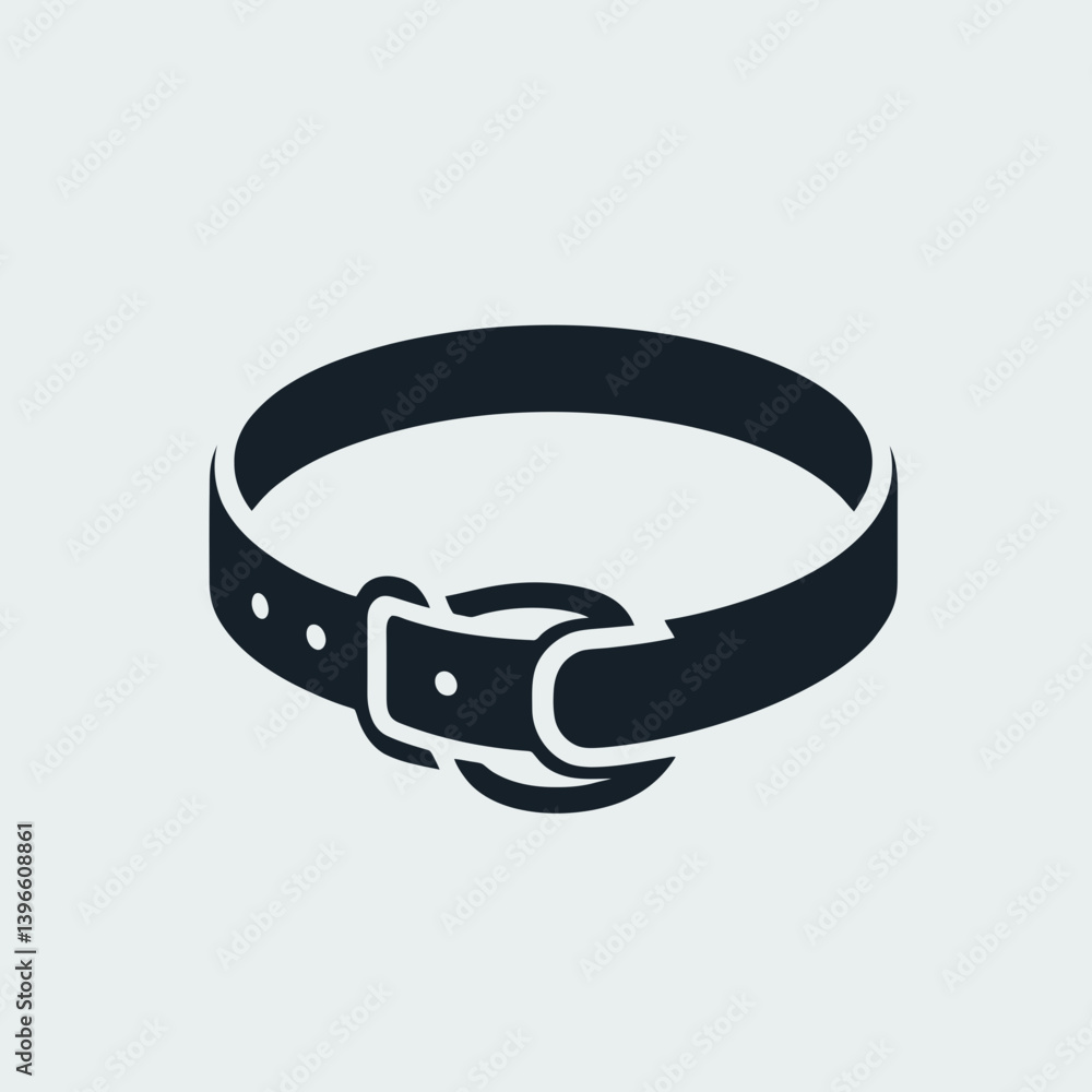 very simple flat and single minimalist Dog Collar Silhouettes in black on a white background very simple flat and single minimalist Dog Collar Silhouettes in black on a white background