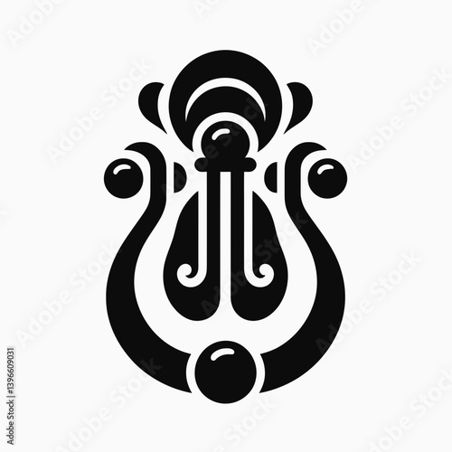  very simple flat and single minimalist Door Knocker Silhouettes in black on a white background 