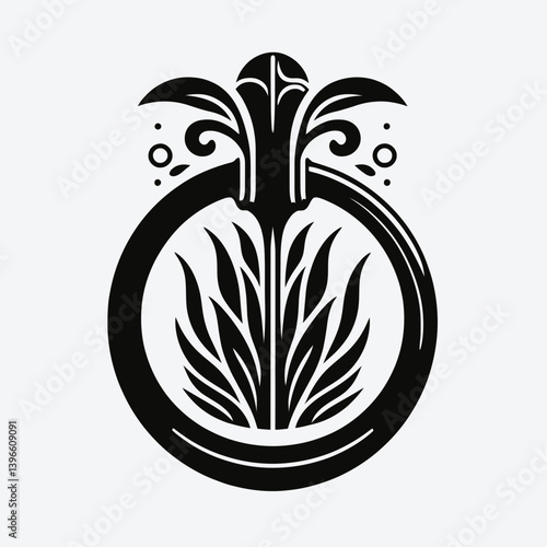  very simple flat and single minimalist Door Knocker Silhouettes in black on a white background