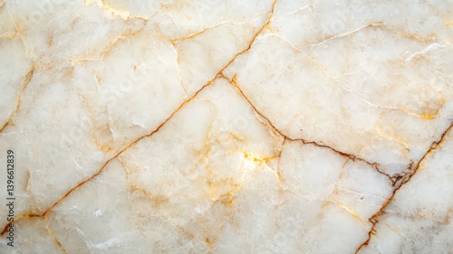 Detailed Close-Up of Off-White Marble with Brown Veins