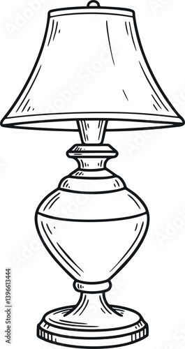hand draw classic lamp vector design mono color