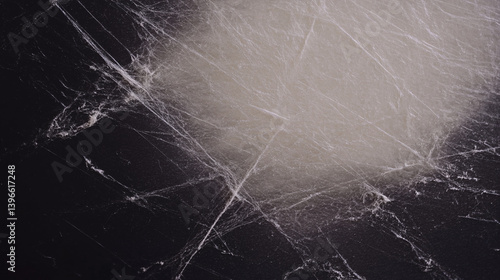 Fine fibrous texture on dark surface creates intriguing visual contrast