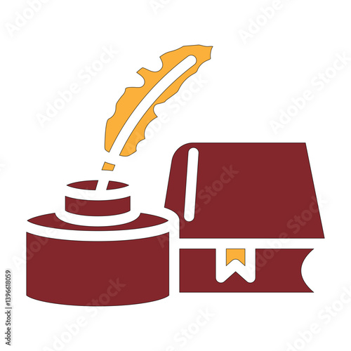 Literary Vector Glyph Two Colors Icon Design