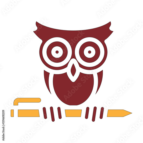 Wordsmith Vector Glyph Two Colors Icon Design