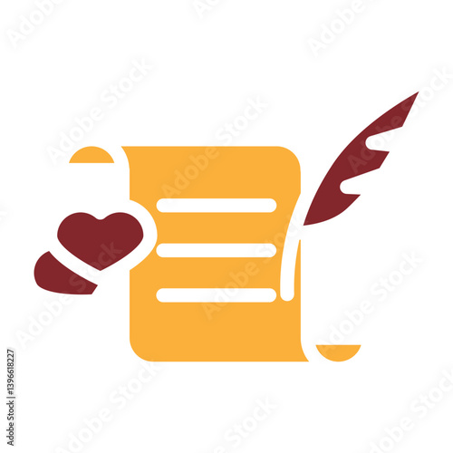 Poetry Vector Glyph Two Colors Icon Design