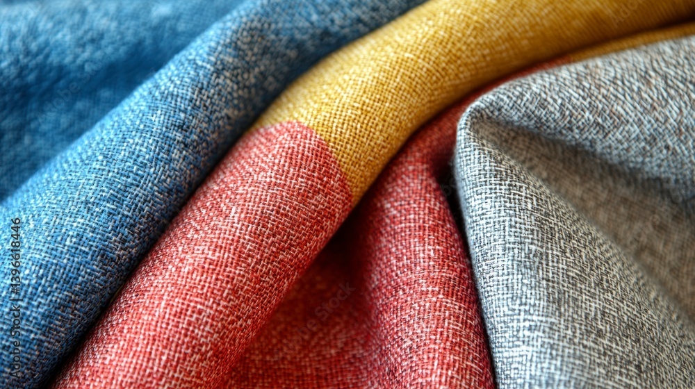 Fototapeta premium High-Quality Artisanal Fabric Textures in Vibrant Colors and Patterns for Realistic Photography Projects