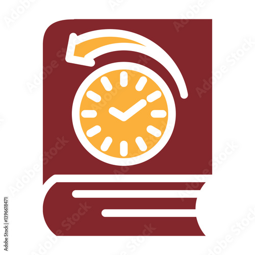 Historical Writing Vector Glyph Two Colors Icon Design