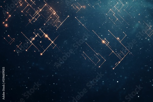 Abstract network background with glowing lines and dots on a dark blue surface.