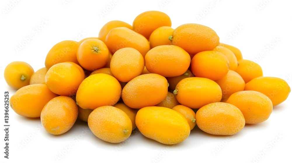 Fresh Kumquats Isolated on White Background for Culinary Use Fresh Kumquats Isolated on White Background for Culinary Use