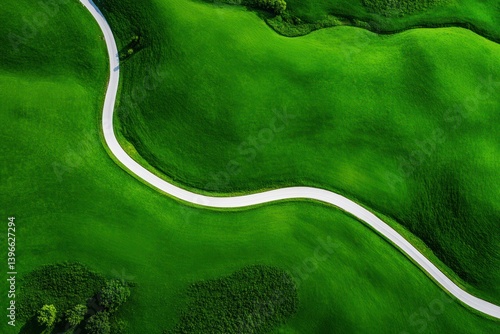 Obraz na płótnie Green Paradise: Aerial View of Stunning Landscape w salonie