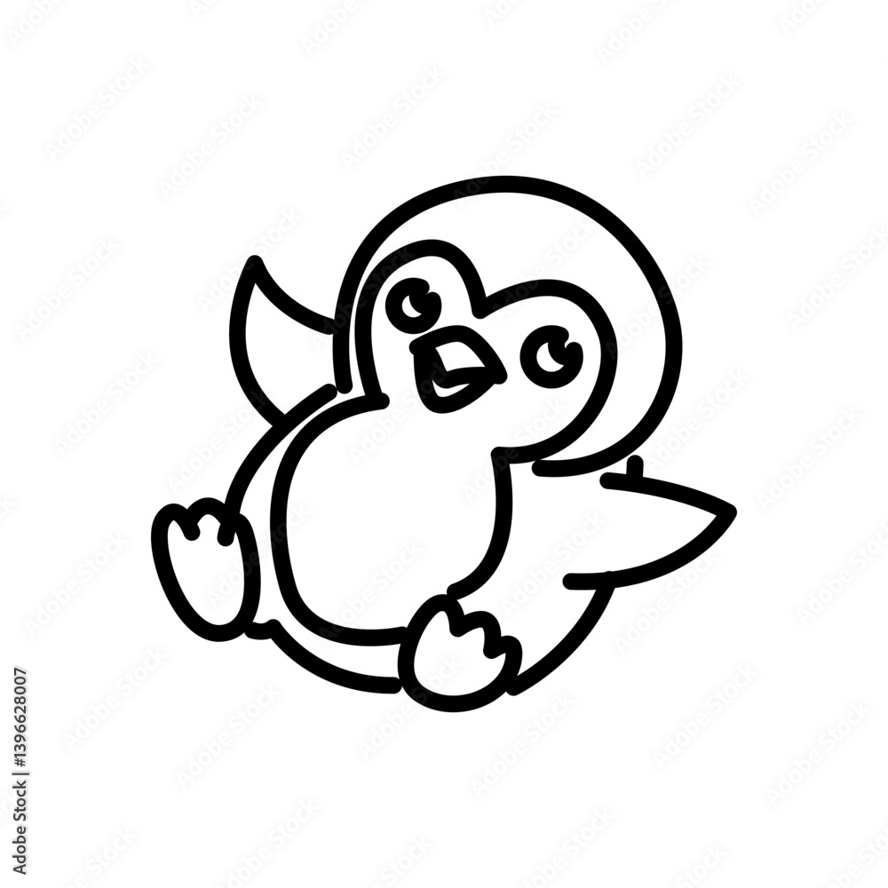 penguin icon vector, line style icon penguin icon vector, line style icon