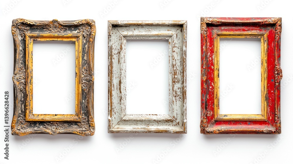 Realistic DIY Frames for Photography Displaying Empty Spaces with Antique and Vintage Elements in Different Color Patterns Realistic DIY Frames for Photography Displaying Empty Spaces with Antique and Vintage Elements in Different Color Patterns