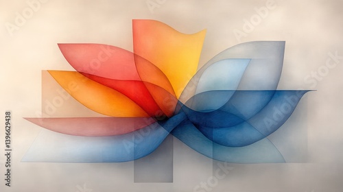 Obraz na płótnie Organic Growth and Technological Progress: Vibrant Abstract Image with Symbolic Elements of Nature and Modern Design, Inspiring Optimism and Encouraging Change w salonie