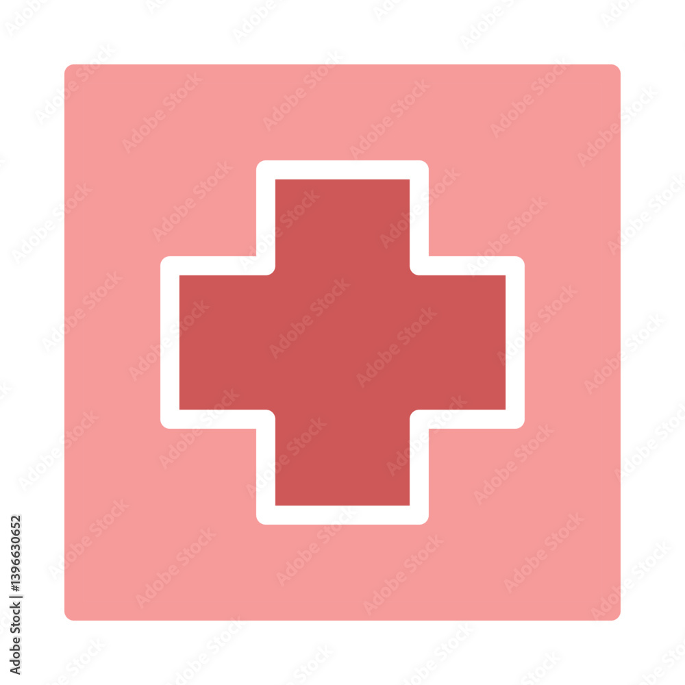 Medical Cross Emblem on Square Background Design Medical Cross Emblem on Square Background Design