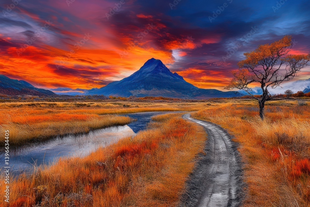 Captivating Sky: Mesmerizing Landscape of Nature's Beauty - Tranquil Countryside, Picturesque Beach, Awe-inspiring Mountains, Dramatic Sunset, Sunrise, Storm - Inspiring Adventure in Natural World