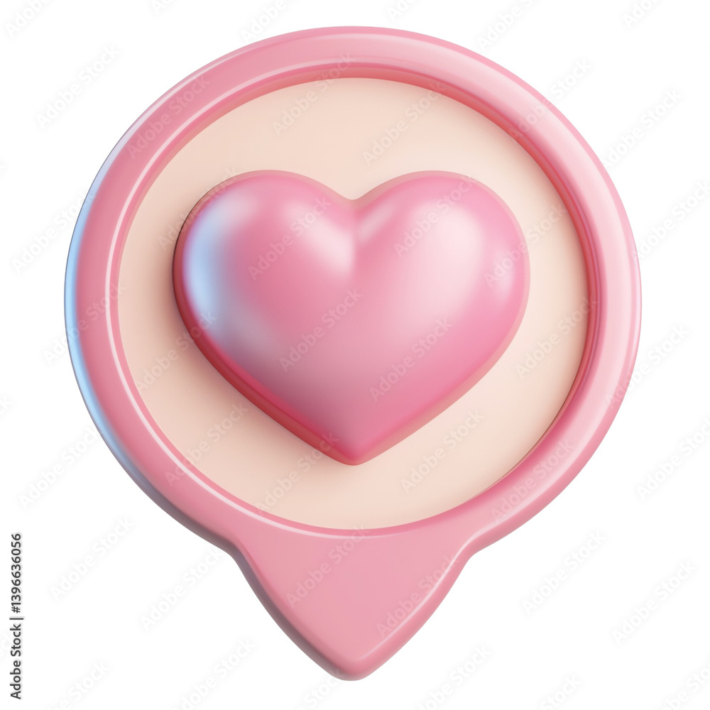 Lovely Pink Heart Shaped Locator Icon, Soft Pastel Hues, 3D Rendered Design, Gentle and Sweet Aesthetic Lovely Pink Heart Shaped Locator Icon, Soft Pastel Hues, 3D Rendered Design, Gentle and Sweet Aesthetic