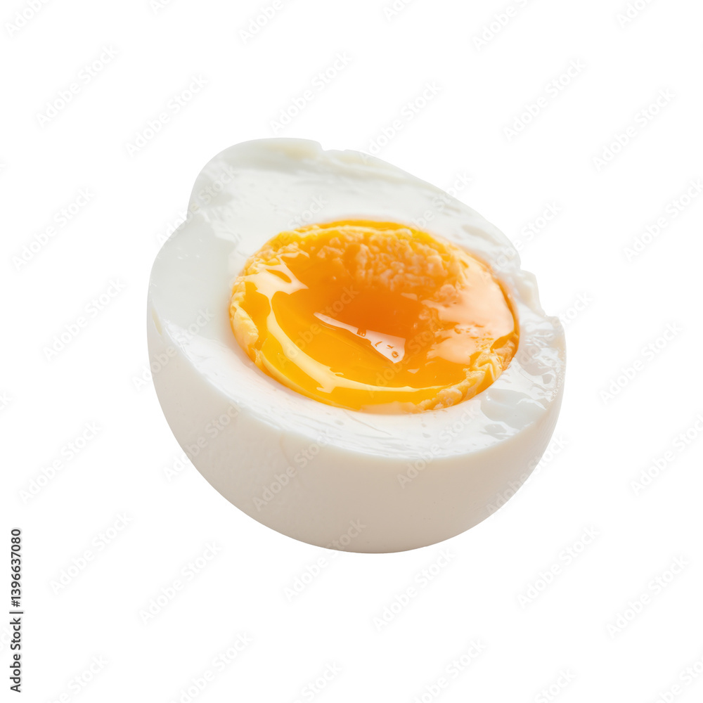 hard boiled egg half, isolated on white background hard boiled egg half, isolated on white background