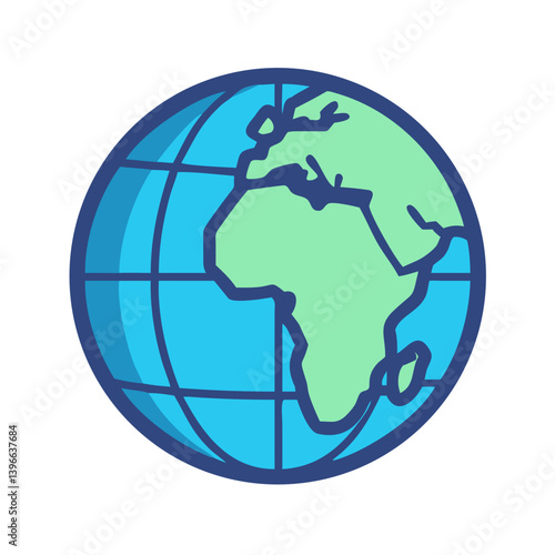 Globe Showing Africa and Europe Icon Design
