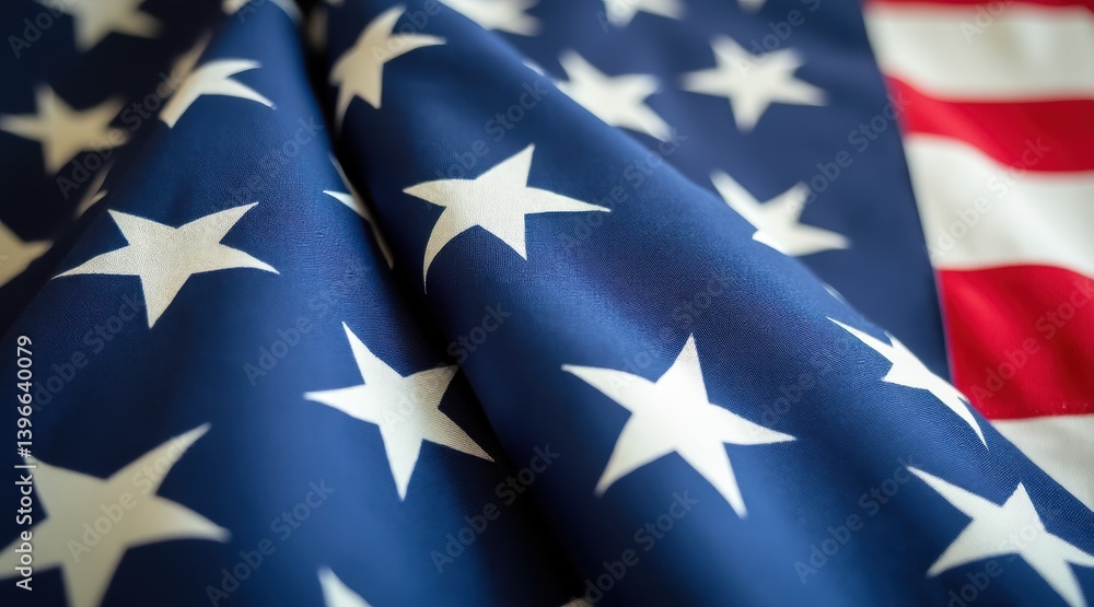 A close-up of the American flag, showcasing the vibrant blue field with white stars and the red and white stripes, symbolizing patriotism and national pride. A close-up of the American flag, showcasing the vibrant blue field with white stars and the red and white stripes, symbolizing patriotism and national pride.