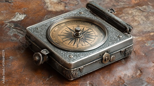 Silver Antique Compass --