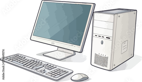 Computer vector design, Computer logo and icon design, Computer Illustration vector design
