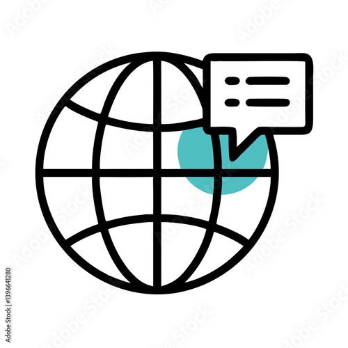 Globe with Chat Bubble Icon Design