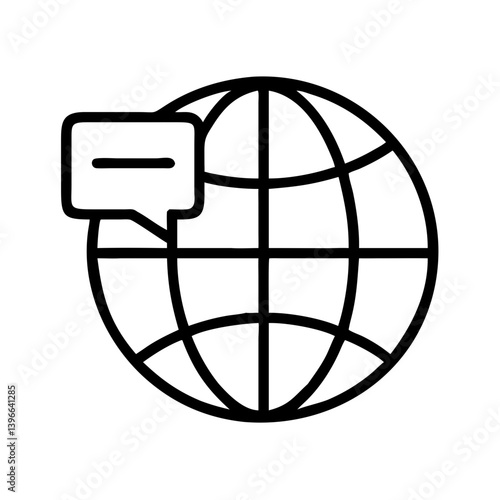 Globe with Chat Bubble Icon Design