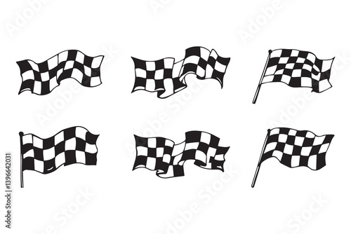 Racing Flag line art illustration