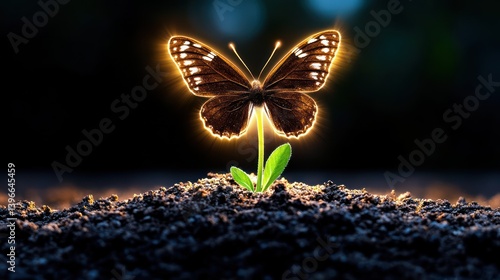 Obraz na płótnie Evolution of Life: A Vibrant Display of Growth and Transformation with Nature's Beauty, Featuring Dynamic Colors and Symbolic Elements of Change, Inspiring Personal Development and Growth w salonie