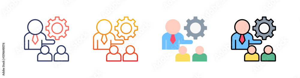 Leader Multi Style Icon Set Vector Leader Multi Style Icon Set Vector