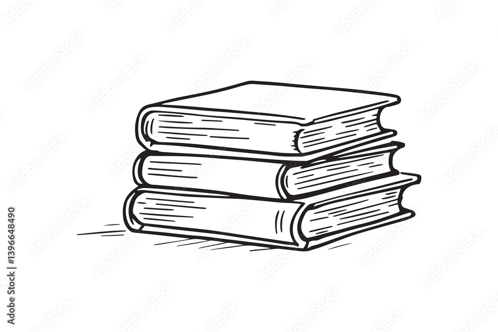 Books line art illustration Books line art illustration
