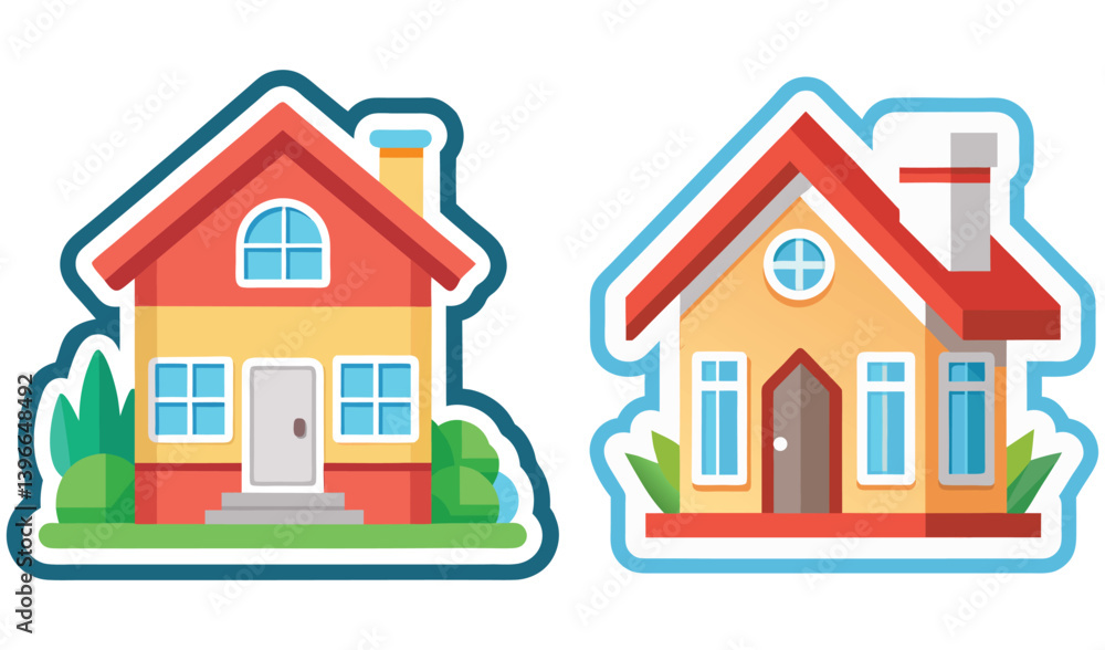Fototapeta premium vector illustration of houses set