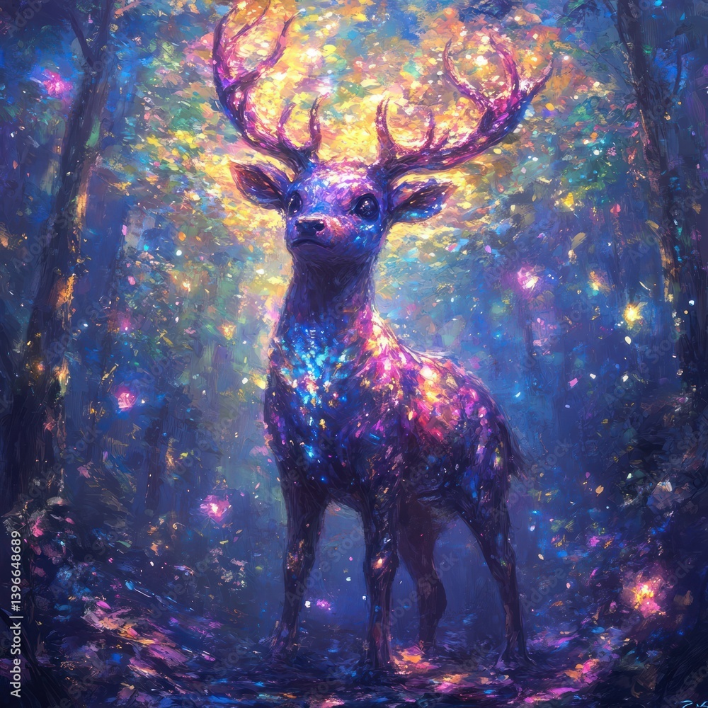 Enchanted Forest: A Mystical Realm of Ethereal Creatures and Vibrant Greenery, Transporting You to a World Beyond Our Own