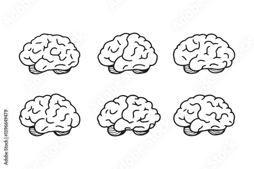 Brain line art illustration