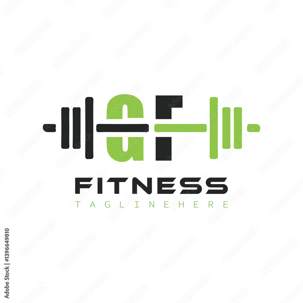 Fototapeta premium initial monogram for Fitness logo design