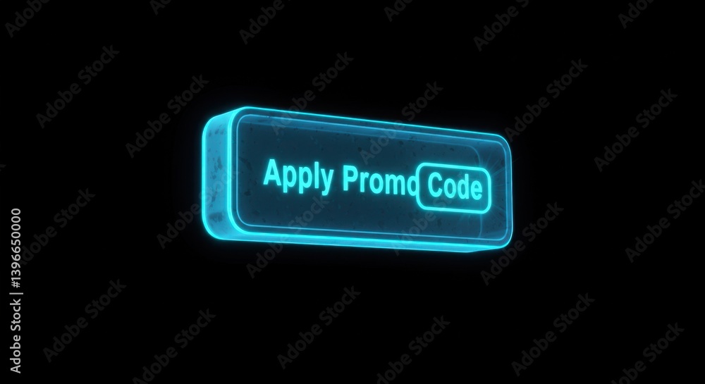 Neon Glowing Apply Promo Code Button Digital Interface Design Neon Glowing Apply Promo Code Button Digital Interface Design