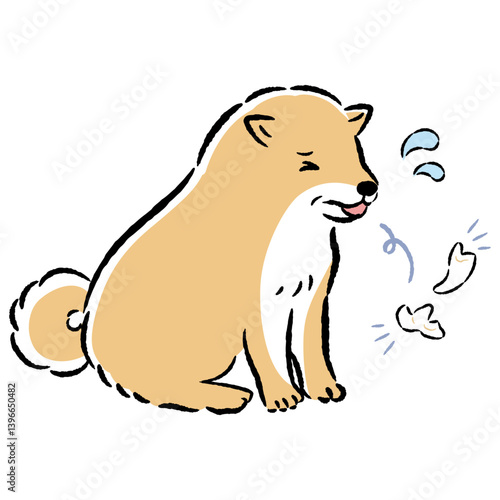 シニア犬の歯が抜けるイラスト