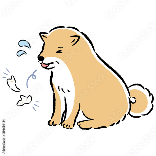 シニア犬の歯が抜けるイラスト