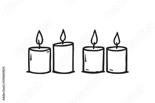 Candle line art illustration