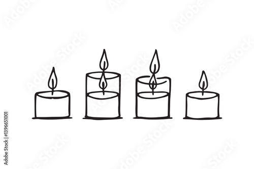 Candle line art illustration